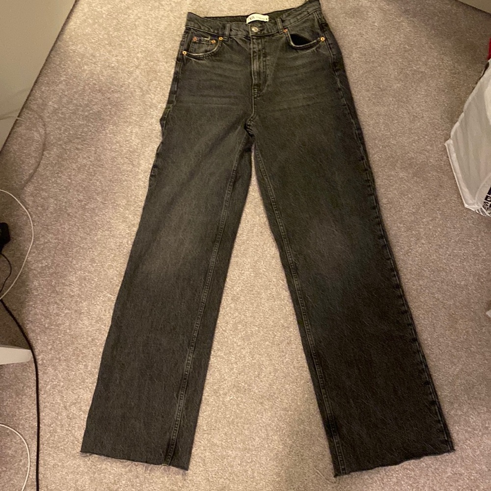 ‼️SOLD‼️ Zara Black Wash Wide Leg Jeans